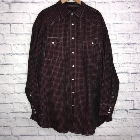 Panhandle Slim Dark Square Dress Shirt - Picture 1 of 7